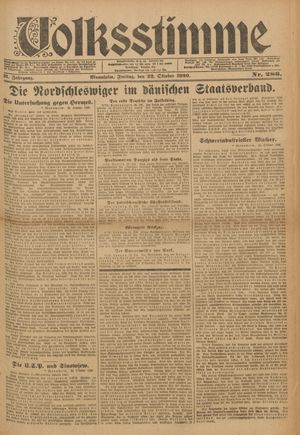 Volksstimme vom 22.10.1920