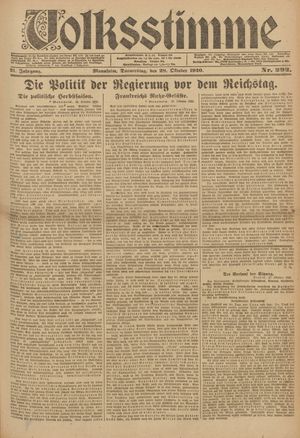 Volksstimme vom 28.10.1920