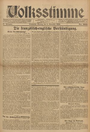 Volksstimme vom 08.11.1920