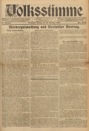 Volksstimme vom 29.11.1920