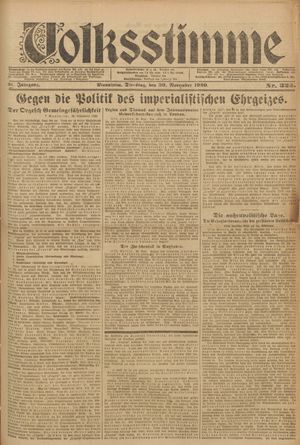 Volksstimme vom 30.11.1920