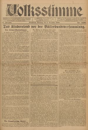 Volksstimme vom 05.12.1920
