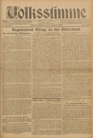 Volksstimme vom 06.12.1920