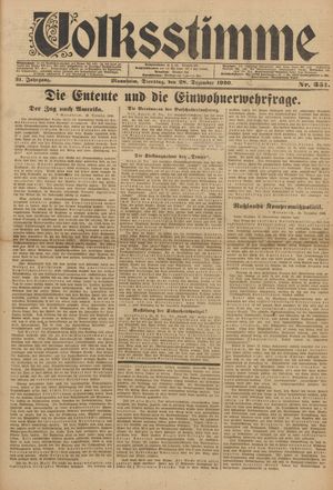 Volksstimme vom 28.12.1920