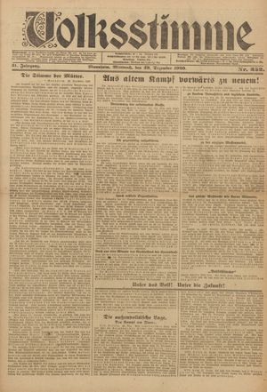 Volksstimme vom 29.12.1920