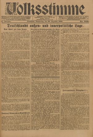 Volksstimme vom 30.12.1920