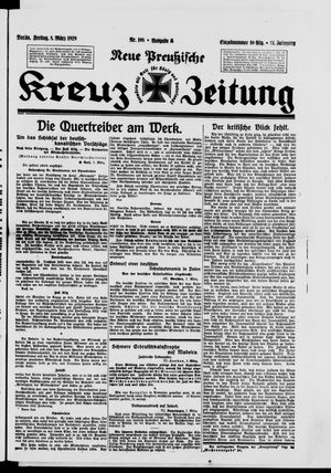 Neue preussische Kreuz-Zeitung vom 08.03.1929
