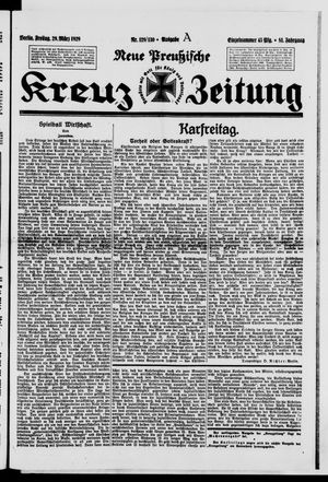 Neue preussische Kreuz-Zeitung vom 29.03.1929