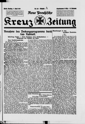 Neue preussische Kreuz-Zeitung vom 09.04.1929