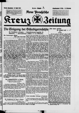 Neue preussische Kreuz-Zeitung vom 13.04.1929