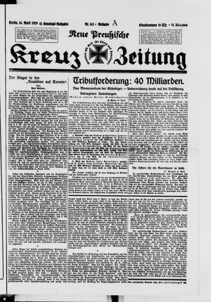 Neue preussische Kreuz-Zeitung vom 14.04.1929