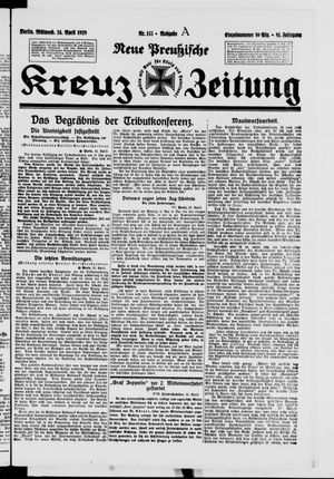 Neue preussische Kreuz-Zeitung vom 24.04.1929