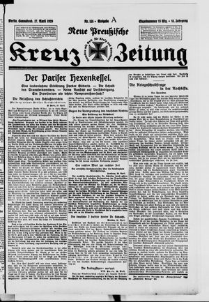 Neue preussische Kreuz-Zeitung vom 27.04.1929