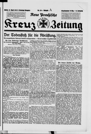 Neue preussische Kreuz-Zeitung vom 28.04.1929