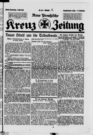 Neue preussische Kreuz-Zeitung vom 09.05.1929