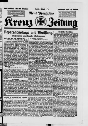 Neue preussische Kreuz-Zeitung vom 09.05.1929