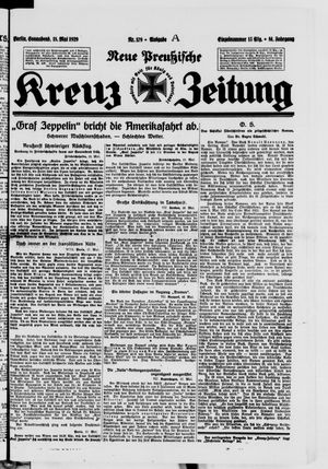 Neue preussische Kreuz-Zeitung vom 18.05.1929