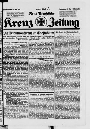 Neue preussische Kreuz-Zeitung vom 22.05.1929