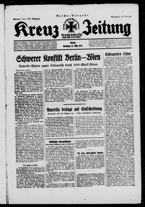 Kreuz-Zeitung vom 28.05.1933