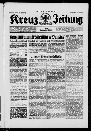 Kreuz-Zeitung vom 30.05.1933