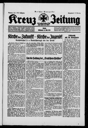 Kreuz-Zeitung vom 31.05.1933