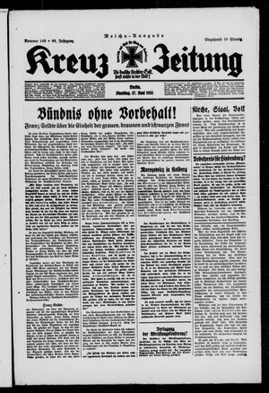 Kreuz-Zeitung vom 27.06.1933