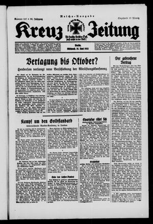 Kreuz-Zeitung vom 28.06.1933