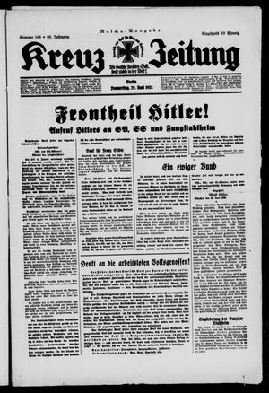 Kreuz-Zeitung vom 29.06.1933