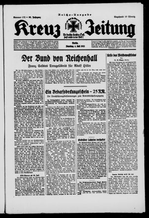 Kreuz-Zeitung vom 04.07.1933