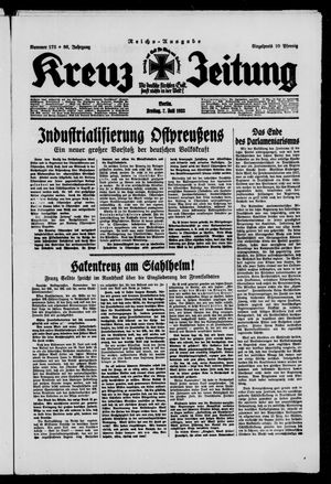 Kreuz-Zeitung vom 07.07.1933