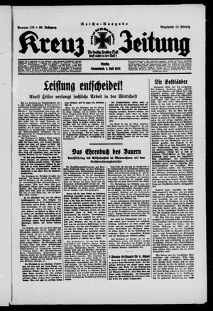 Kreuz-Zeitung vom 08.07.1933