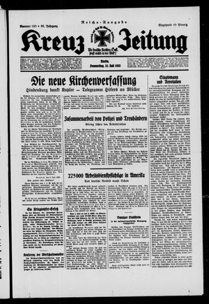 Kreuz-Zeitung vom 13.07.1933