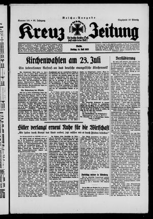 Kreuz-Zeitung vom 14.07.1933