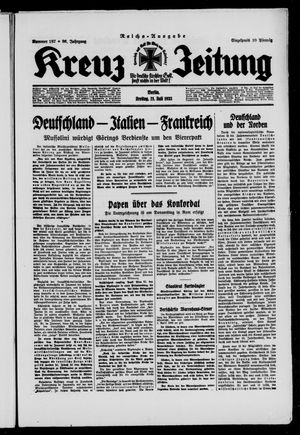 Kreuz-Zeitung vom 21.07.1933