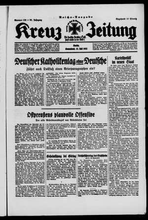Kreuz-Zeitung vom 22.07.1933