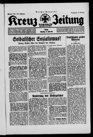 Kreuz-Zeitung vom 25.07.1933