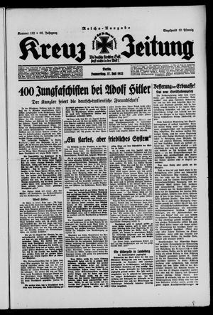 Kreuz-Zeitung vom 27.07.1933