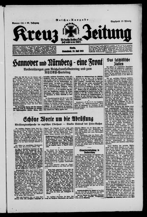Kreuz-Zeitung vom 29.07.1933