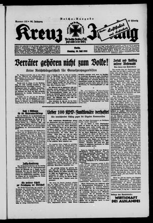 Kreuz-Zeitung vom 30.07.1933