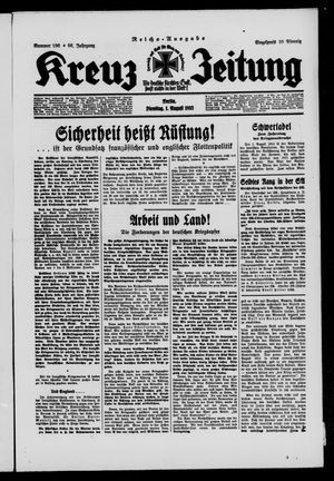 Kreuz-Zeitung vom 01.08.1933