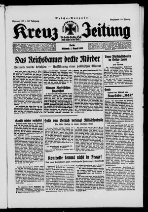 Kreuz-Zeitung vom 02.08.1933