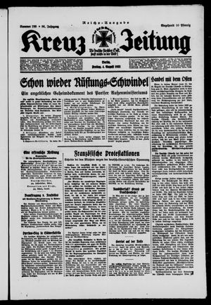 Kreuz-Zeitung vom 04.08.1933