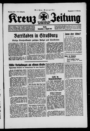 Kreuz-Zeitung vom 05.08.1933