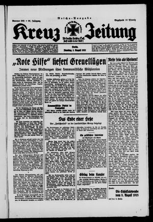 Kreuz-Zeitung vom 08.08.1933