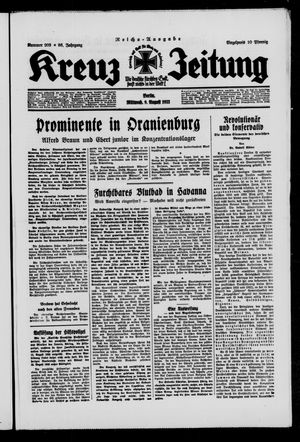 Kreuz-Zeitung vom 09.08.1933