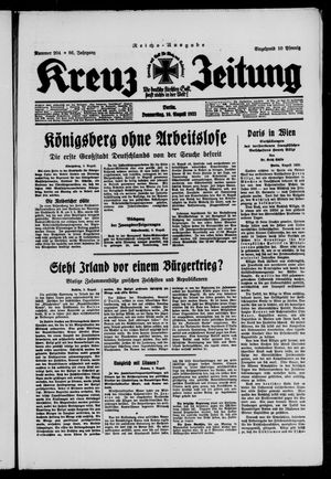Kreuz-Zeitung vom 10.08.1933