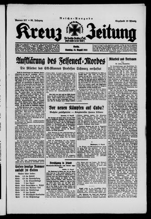Kreuz-Zeitung vom 13.08.1933