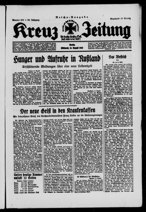 Kreuz-Zeitung vom 16.08.1933