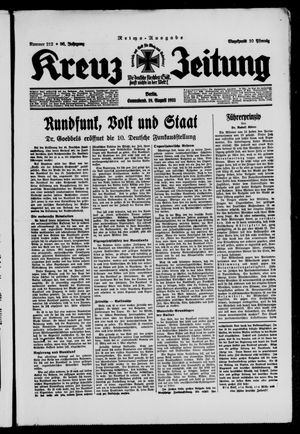 Kreuz-Zeitung vom 19.08.1933