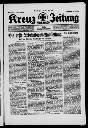 Kreuz-Zeitung on Aug 22, 1933